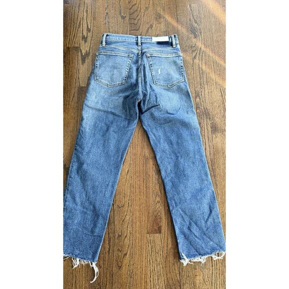 RE/DONE 70s Ultra High Rise Straight Jeans Washed Vintage Blue Size 27 - Picture 14 of 15